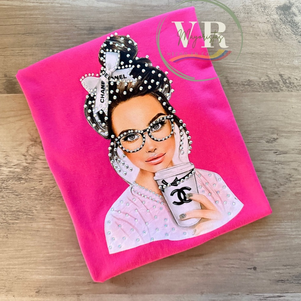 Chanel Pink Graphic Short Sleeve Tee